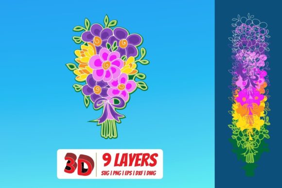 3D Bouquet 2 SVG: A Versatile Digital Craft Asset