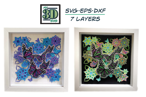 3D Butterflies Shadow Box