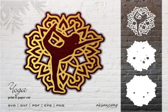 3D Layered Yoga Cut File Vector 3