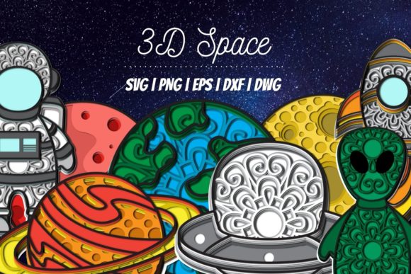 3D Space SVG Bundle for Design