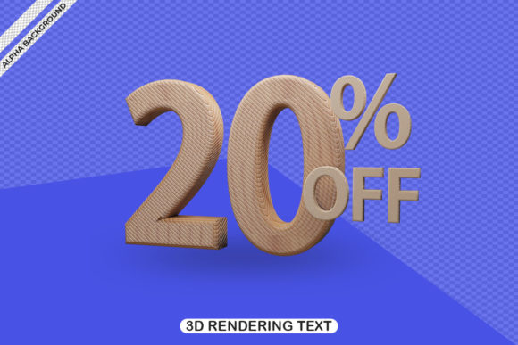 3D Text Effect with 20% Discount Render