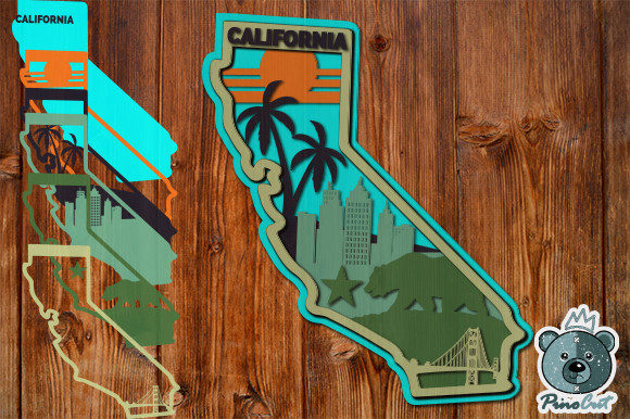 California 3D Layered Tropical: Art That Brings Depth and Warmth