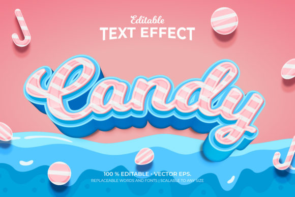 Candy 3d Style Editable Text Effects