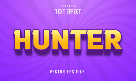 Editable Hunter 3D Font Effect: Style and Depth