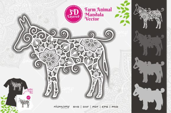 Exploring the Depth and Detail of Farm Animal Mandala SVG 3D Layered 9