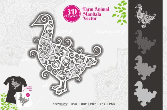 Farm Animal Mandala SVG 3D Layered 10