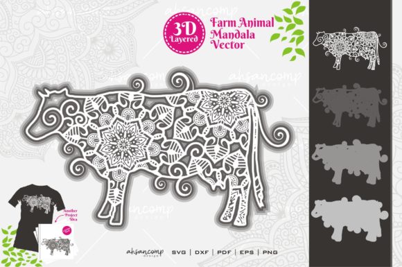 Farm Animal Mandala SVG 3D Layered: Creative Uses