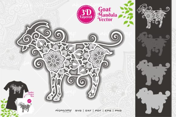 Goat Mandala Vector SVG 3D Layered 7: Design, Features, and Practical Uses