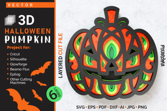 Halloween Pumpkin 3D Layered SVG Cut for Creative Projects