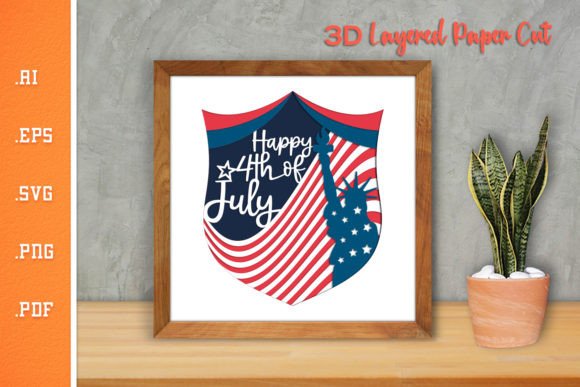 How to Create a Stunning Happy 4th of July – 3D Layered Paper Cut Artwork