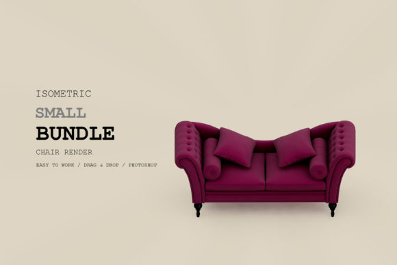 Isometric Armchair 3D Rendering Pack 74