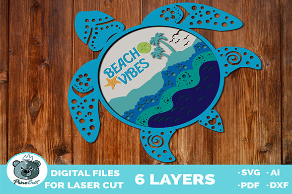 Layered Turtle Sea 3D Laser Cut Files