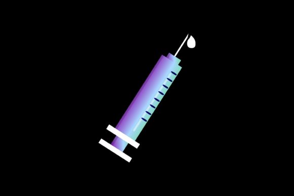 Medical Icon with 3D Syringe Gradation in Healthcare