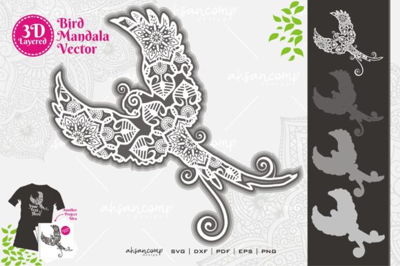 Parrot Mandala Vector 3D Layered 2: Strategic Design Resource for Intentional Creators