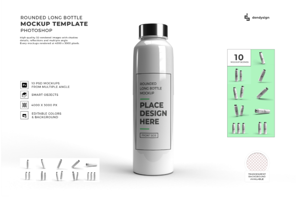 Rounded Long Bottle 3D Mockup Bundle: Real-World Applications Across Industries