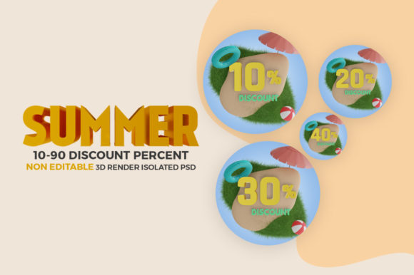 Summer Discount Percentage 3D Render: A Visual Tool for Modern Promotions