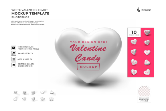 White Valentine Heart 3D Mockup Bundle: A Versatile Asset for Modern Visual Storytelling