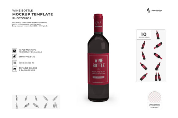 Wine Bottle 3D Mockup Template Bundle: Streamlining Your Brand Presentation Workflow